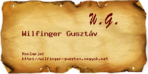 Wilfinger Gusztáv névjegykártya