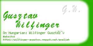 gusztav wilfinger business card